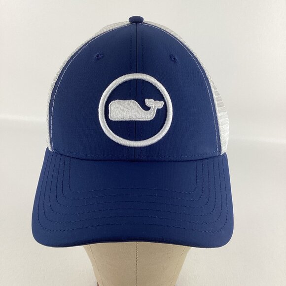 Snap-Back Other - Vineyard Vines Snapback Trucker Hat Ball Cap Blue White Whale Dot Headwear